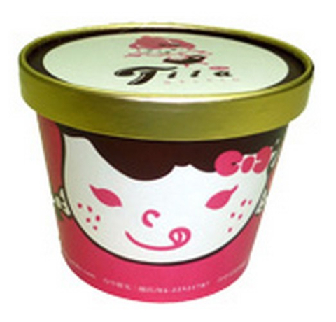 18oz冰淇淋紙杯盒裝 18oz訂製高級金色冰淇淋紙蓋