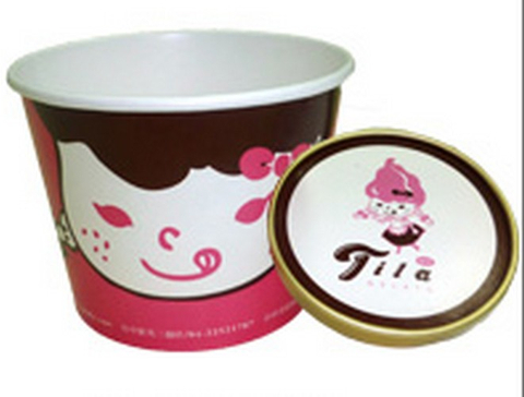 18oz冰淇淋紙杯批發 18oz訂製高級金色冰淇淋紙蓋