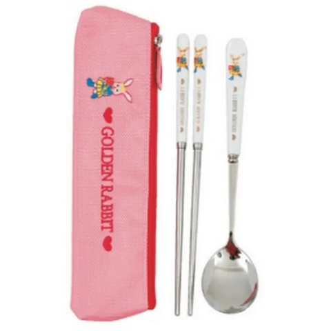 環保餐具代工廠 | 王樣黃金兔環保餐具組(粉紅色)