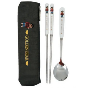 王樣黃金熊環保餐具組(鐵灰色) | 不鏽鋼環保筷工廠