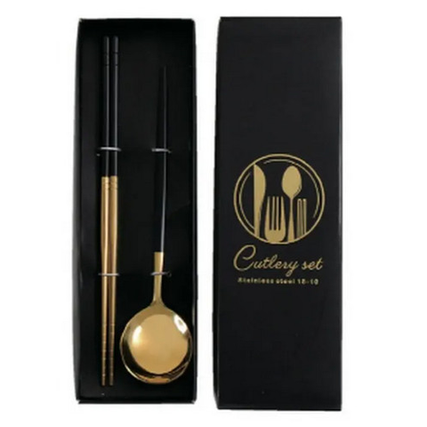 環保餐具組 | 帝愛鈦金經典餐具組(二入)